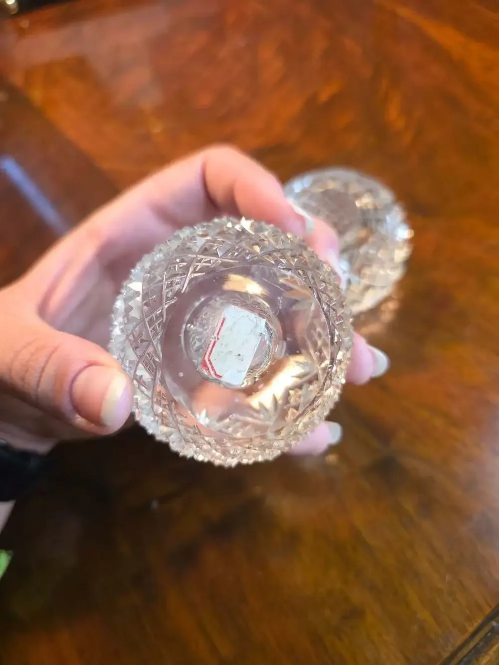 Pair of Vintage American Cut Crystal Candle Sticks